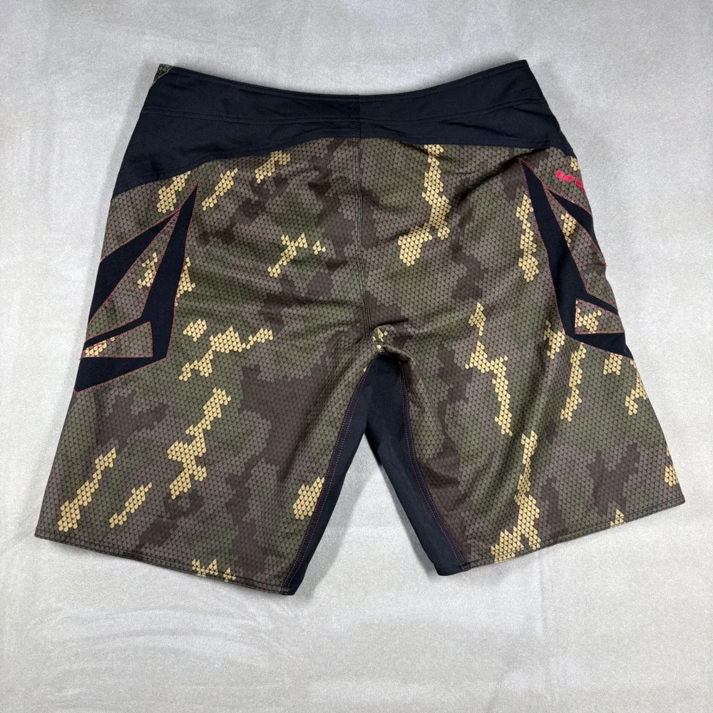 Volcom Bruce Irons Camo Board Shorts Mens 38 Green Brown Digital Camouflage Swim